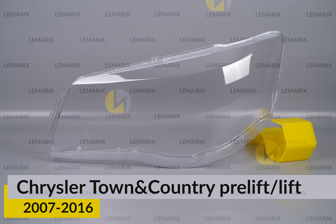 Скло фари Chrysler Town&Country (2007-2016) дорест/рест ліве