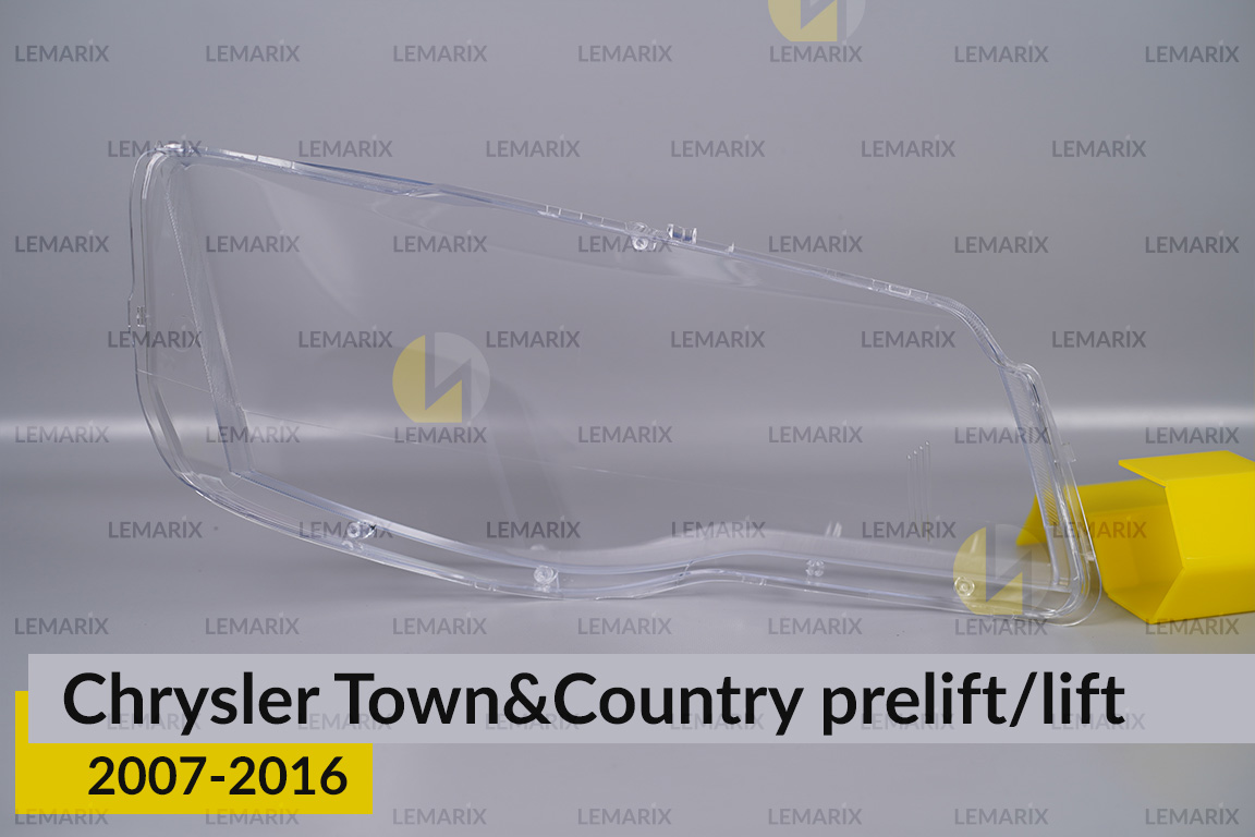 Скло фари Chrysler Town&Country (2007-2016) дорест/рест ліве