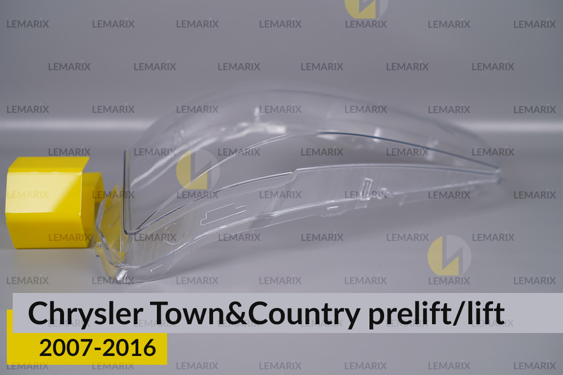 Скло фари Chrysler Town&Country (2007-2016) дорест/рест ліве