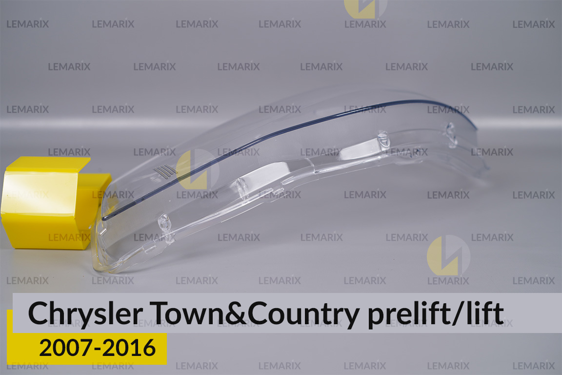 Скло фари Chrysler Town&Country (2007-2016) дорест/рест ліве