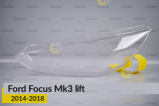 Скло фари Ford Focus Mk3 (2014-2018) рест ліве