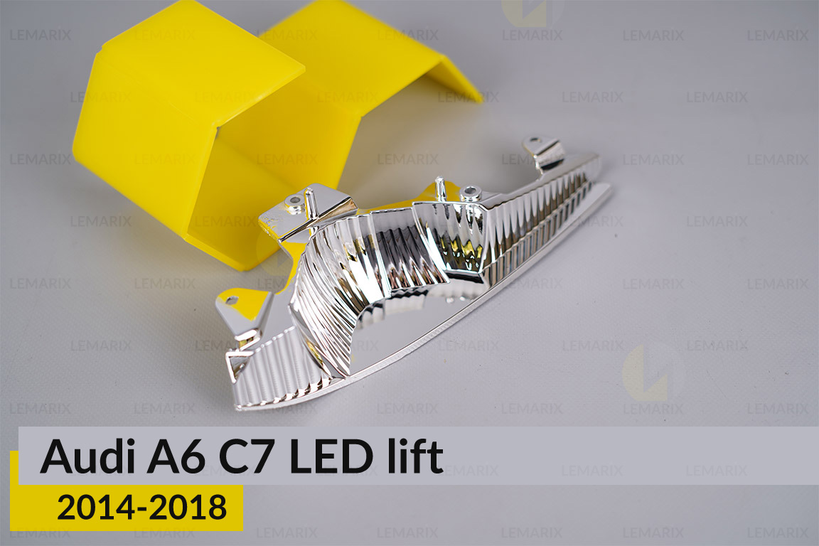 Хромований відбивач Audi A6 C7 LED (2014-2018) рест лівий