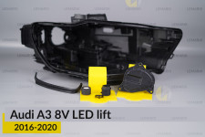 Сервісний комплект корпуса фар Audi A3 8V LED (2016-2020) рест правий
