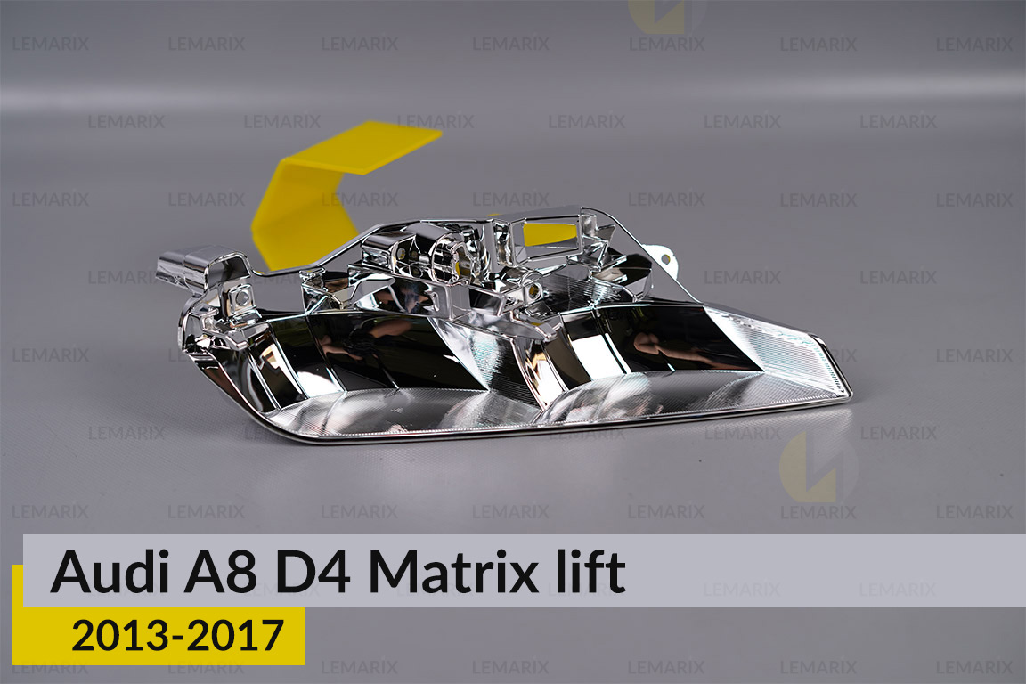 Хромована маска світлорозсіювача Audi A8 D4 Matrix (2013-2017) рест права