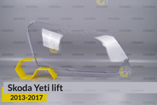 Скло фари Skoda Yeti (2013-2017) полоски рест праве