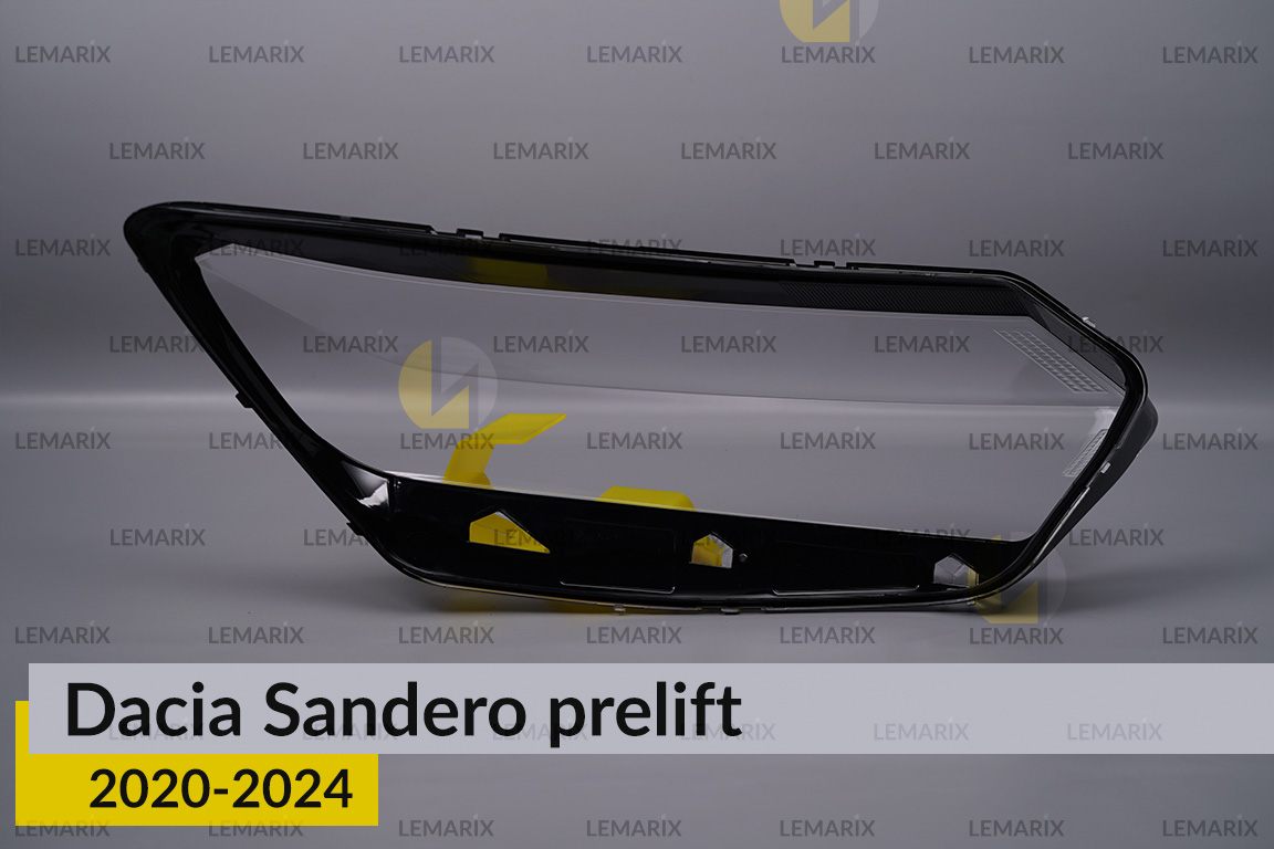 Скло фари Dacia Sandero (2020-2025) дорест/1 рест ліве