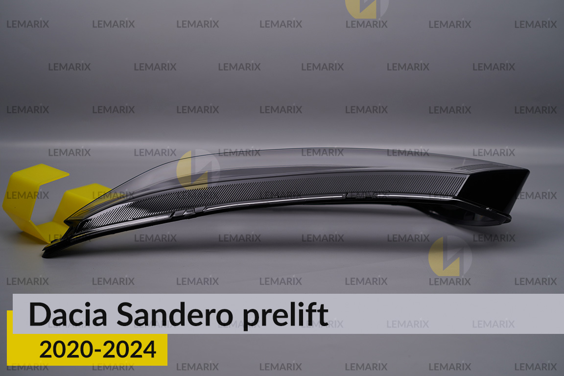 Скло фари Dacia Sandero (2020-2025) дорест/1 рест ліве