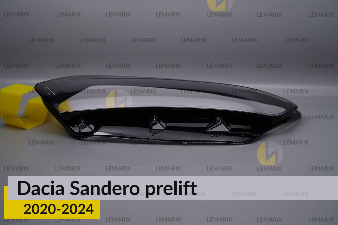Скло фари Dacia Sandero (2020-2025) дорест/1 рест ліве