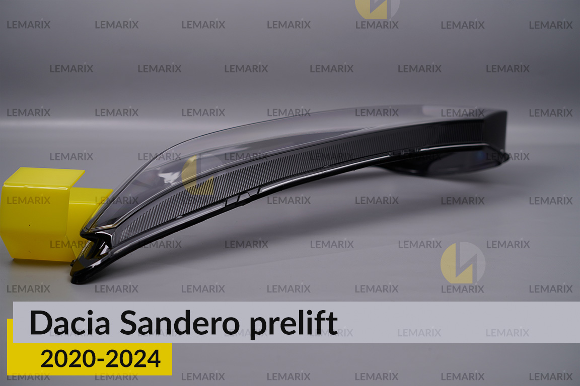 Скло фари Dacia Sandero (2020-2025) дорест/1 рест ліве