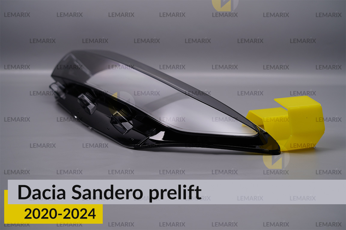 Скло фари Dacia Sandero (2020-2025) дорест/1 рест ліве