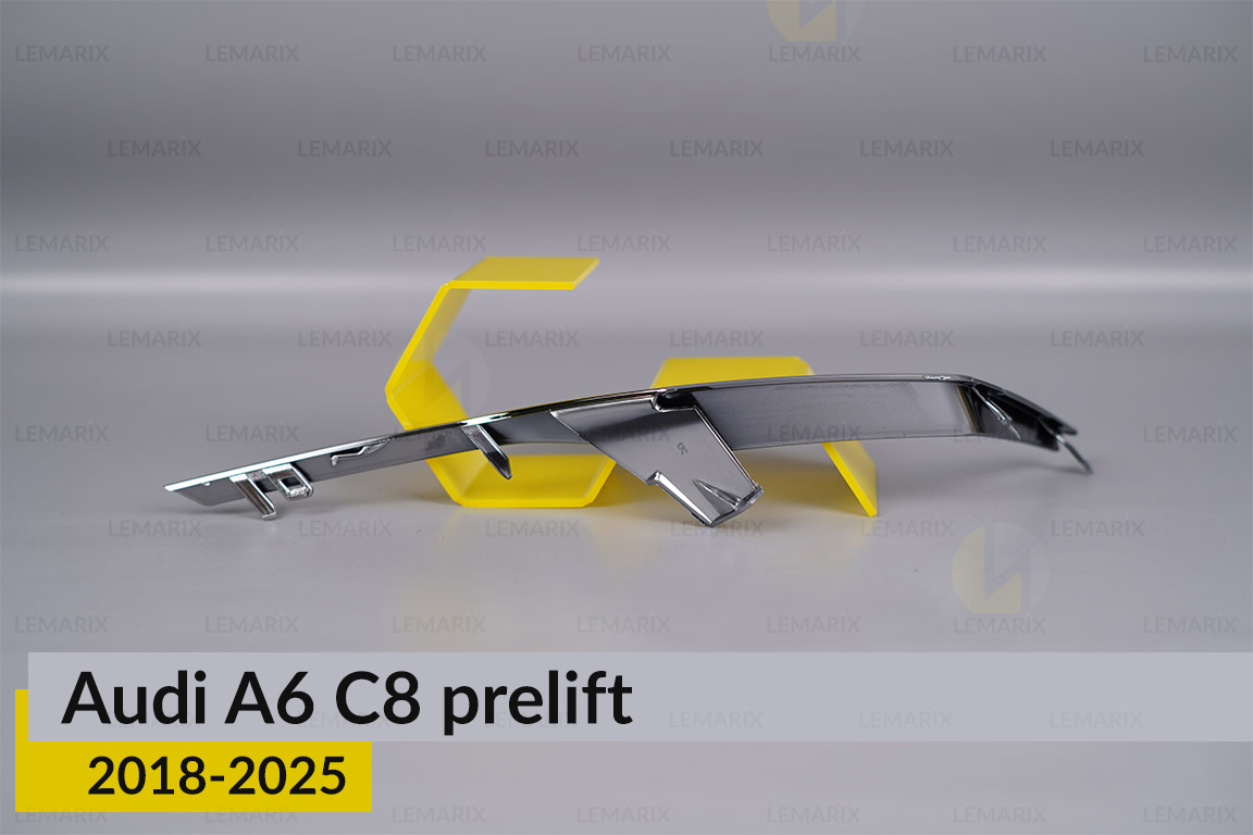 Хромована декоративна маска нижня Audi A6 C8 (2018-2025) дорест ліва