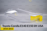 Скло фари Toyota Corolla E140 E150 USA (2010-2013) рест ліве