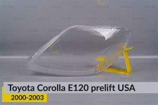 Стекло фары Toyota Corolla E120 USA (2000-2003) дорест левое
