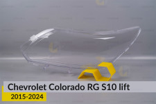 Скло фари Chevrolet Colorado RG S10 (2015-2024) рест ліве