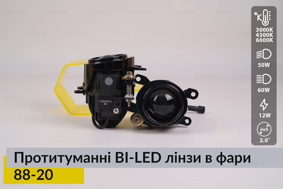 Протитуманні BI-LED лінзи в фари Lemarix 88-20