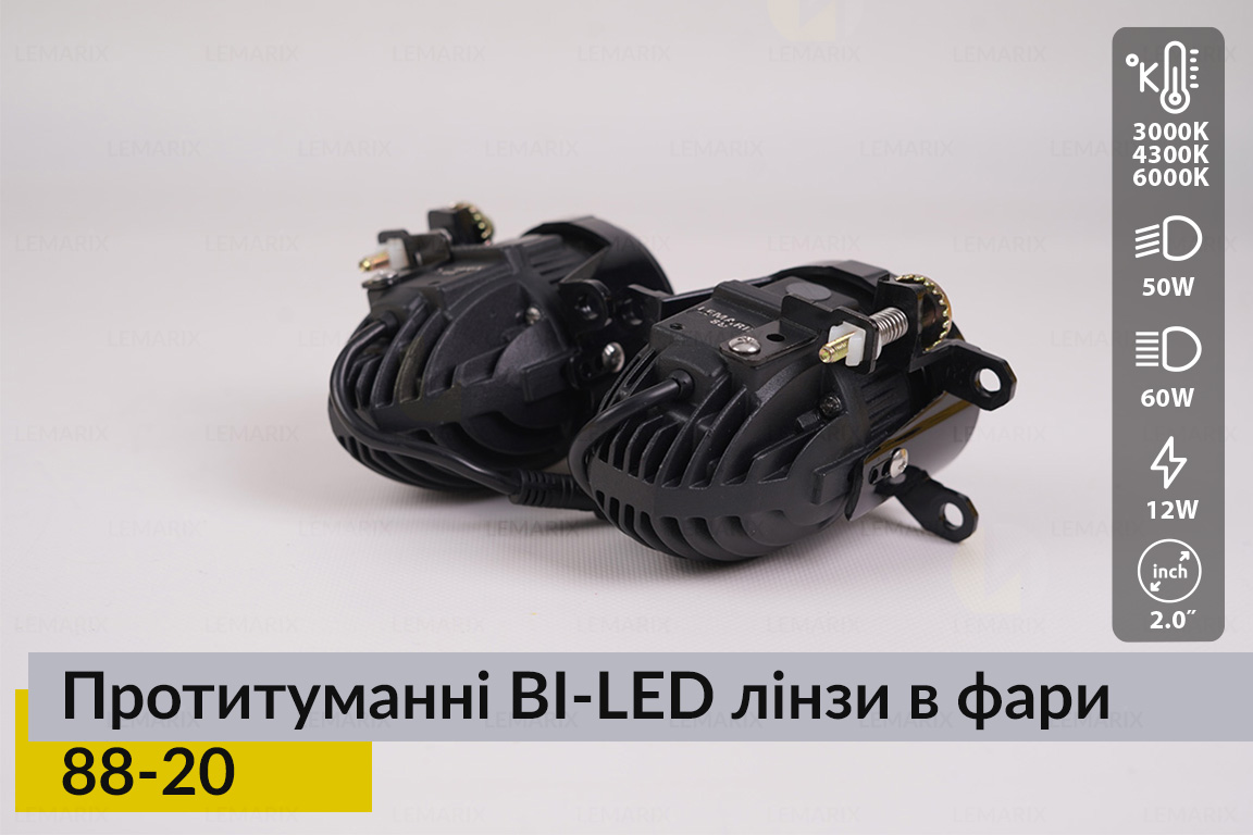 Протитуманні BI-LED лінзи в фари Lemarix 88-20