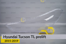 Скло фари Hyundai Tucson TL (2015-2019) дорест ліве