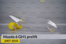 Скло фари Mazda 6 GH1 (2007-2010) дорест праве