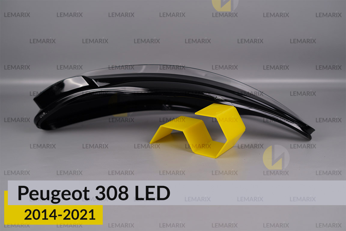 Скло фари Peugeot 308 LED (2014-2021) праве