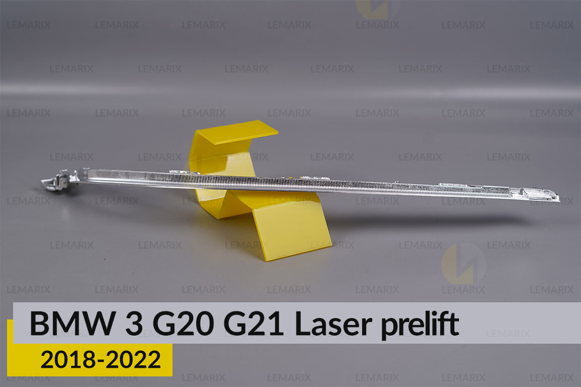 Хромована верхня маска під світловод BMW 3 G20 G21 Laser (2018-2022) дорест права