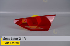 Скло заднього ліхтаря внутрішнє в кришці багажника Seat Leon 3 (2017-2020) рест праве