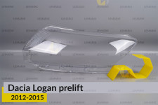 Скло фари Dacia Logan (2012-2015) дорест ліве