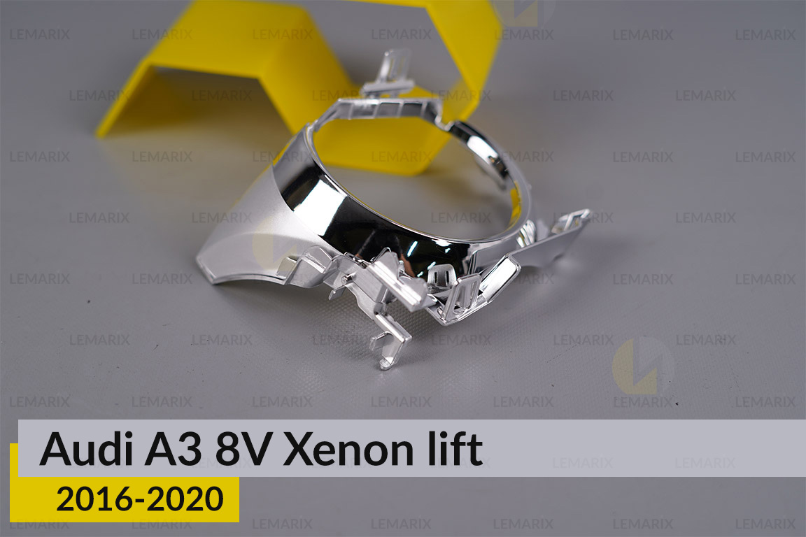 Хромована маска лінзи Audi A3 8V Xenon (2016-2020) рест права