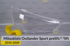 Скло фари Mitsubishi Outlander Sport (2010-2020) дорест/1/2 рест праве