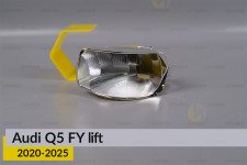 Хромована маска світлорозсіювача Audi Q5 FY (2020-2025) рест ліва