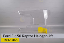 Стекло фары Ford F-150 Raptor Halogen (2017-2021) рест левое