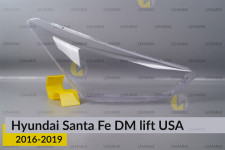 Стекло фары Hyundai Santa Fe DM USA (2016-2019) рест правое