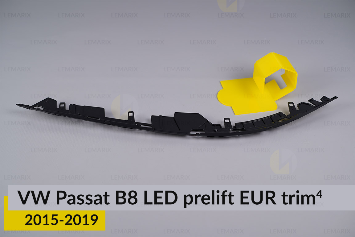 Хромована накладка на фари VW Volkswagen Passat B8 LED EUR (2015-2019) дорест на 4 деталі права