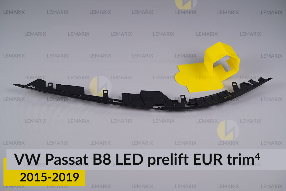 Хромована накладка на фари VW Volkswagen Passat B8 LED EUR (2015-2019) дорест на 4 деталі права
