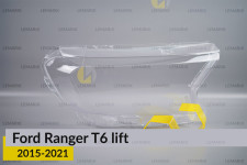 Скло фари Ford Ranger T6 (2015-2021) рест праве