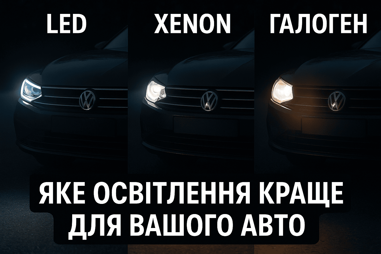 🚗💡 LED vs Xenon vs Галоген: яке освітлення краще для вашого авто