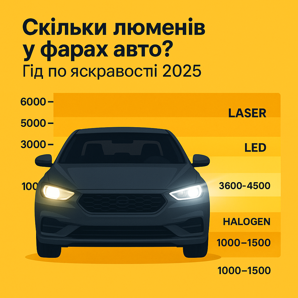 Скільки люменів у фарах авто? Гід по яскравості 2025
