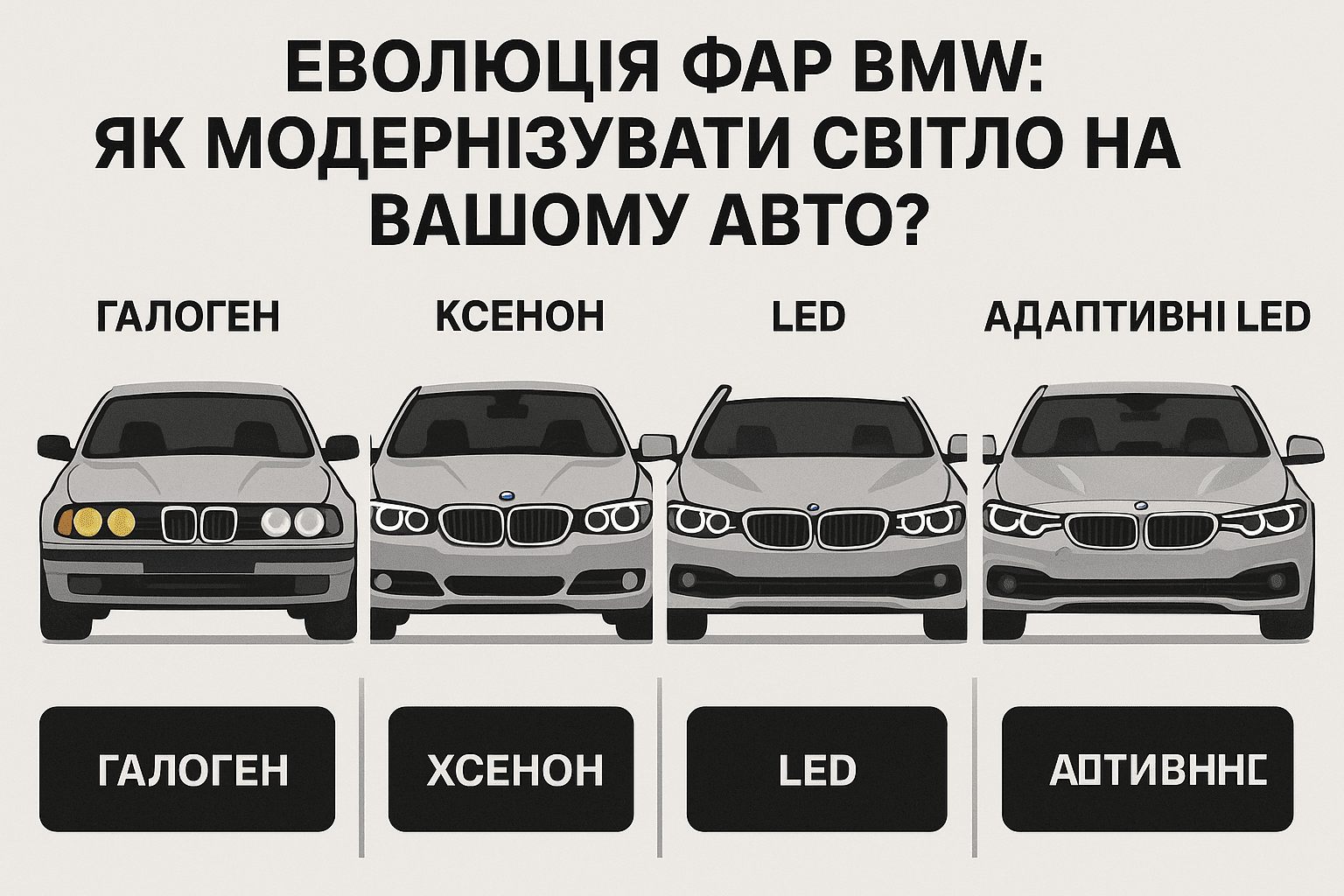 Еволюція фар BMW: як модернізувати світло на вашому авто?