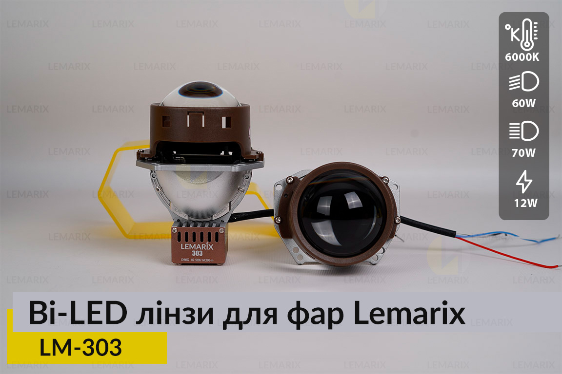 BI-LED лінзи в фари Lemarix 303
